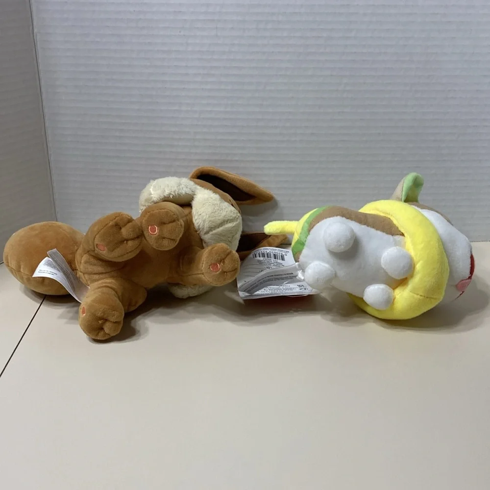 Evee and Yamper Soft Plush Anime Pokemon Characters Nintendo Stuffed Animals